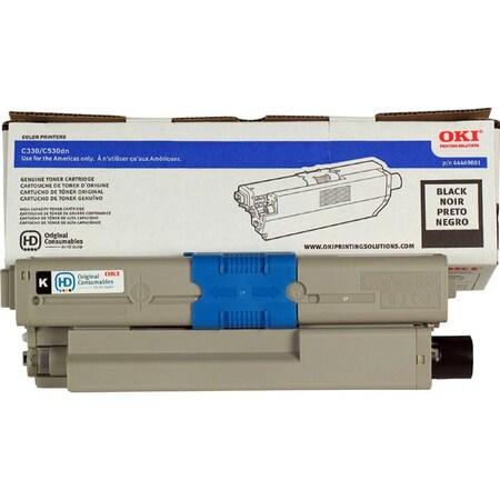 Oki OKI Black Toner Cartridge, 3,500 Yield 44469801